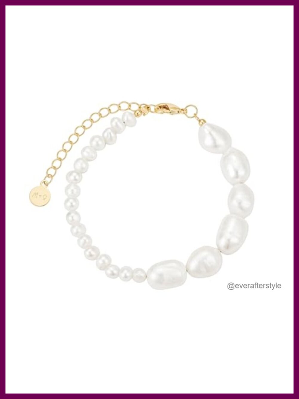 18K Gold Plated Freshwater Pearl Bracelet Adjustable Coastal Jewelry